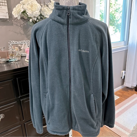 Columbia Full Zip Fleece Jacket Dark Blue-Green Size XL - Picture 5 of 12